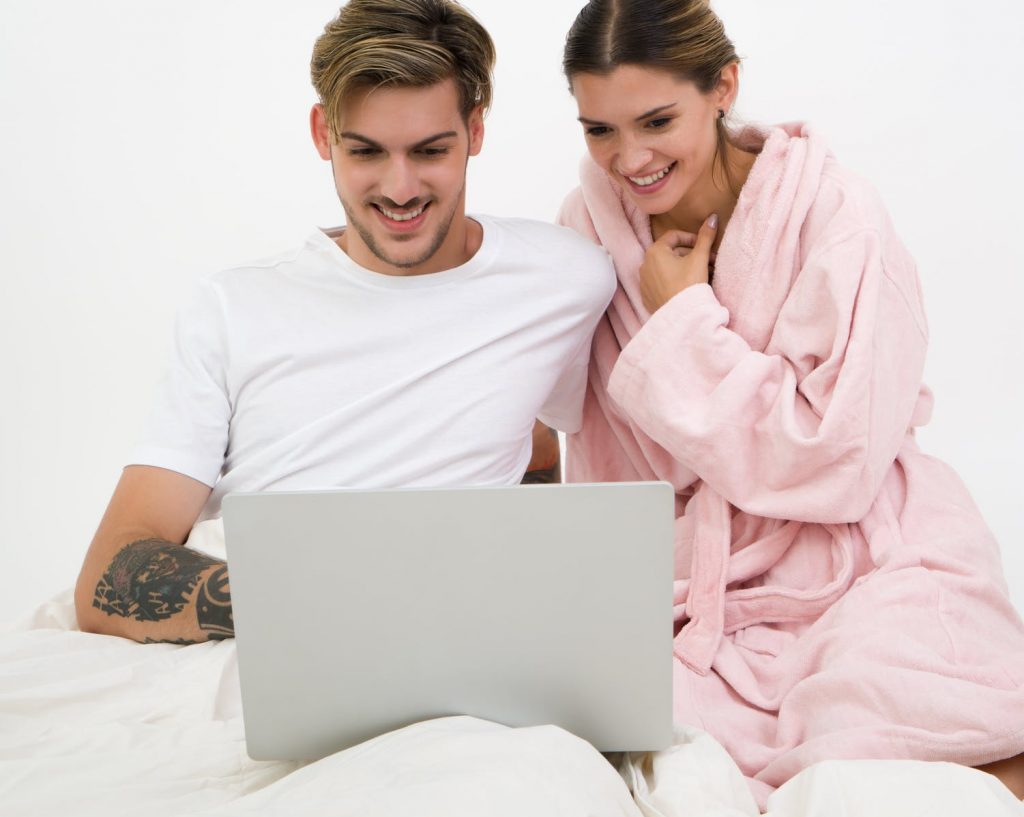 Couple watching live cam show